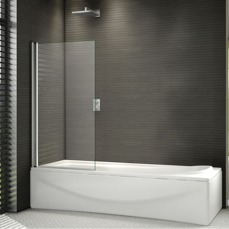 17 Stories Niobe 800mm W x 1400mm H Bath Screen with Glass | Wayfair.co.uk